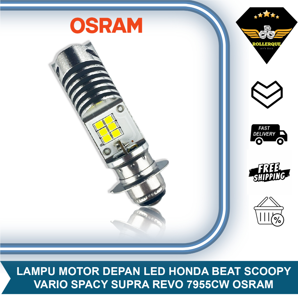 OSRAM Lampu LED Depan Motor Vario Beat Scoopy Spacy Supra Revo Blade Karisma Grand Legenda Gl Pro Ma