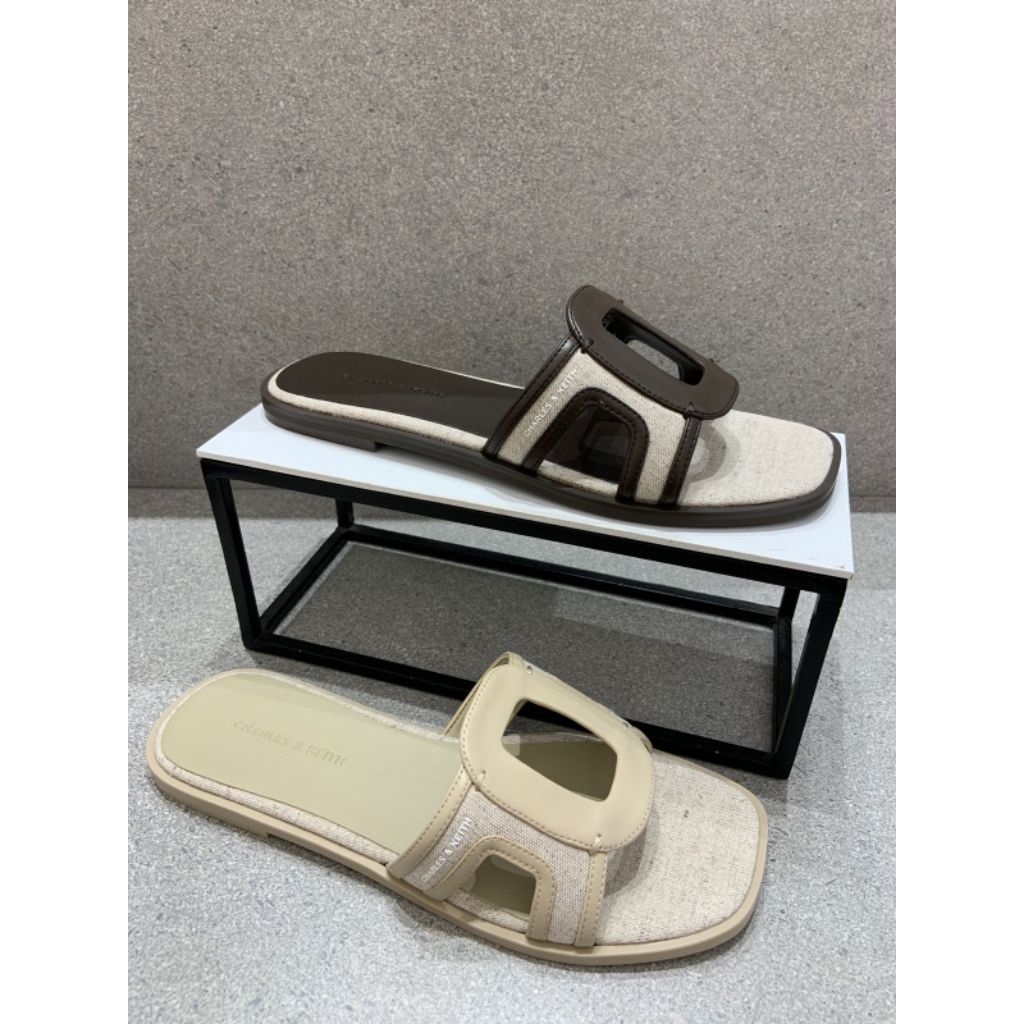#1-70060631-1 Easley Linen - Jast[p] CK ORIGINAL COUNTER CUT OUT SLIDE SANDALS FLAT TEPLEK STORE AUT