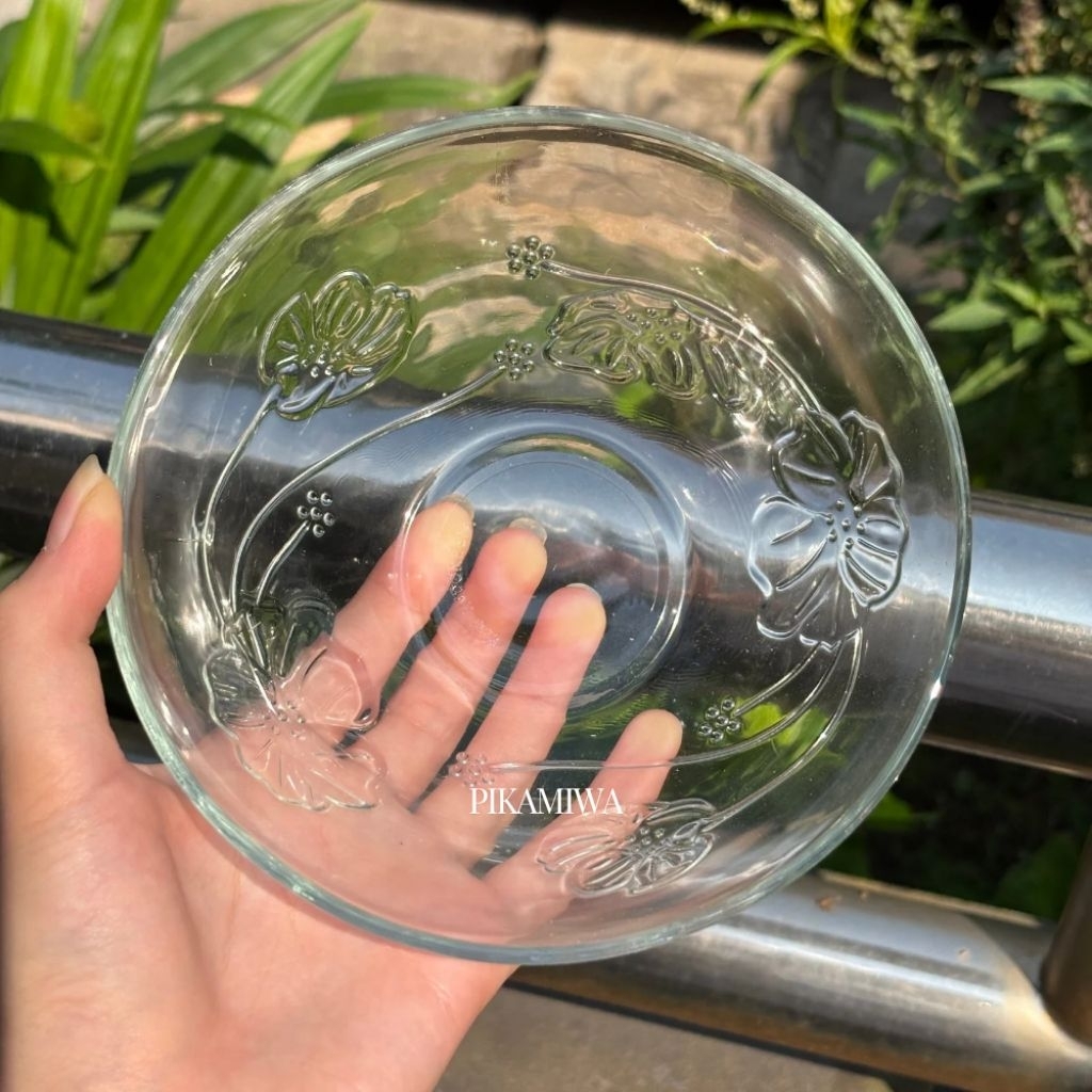 MANGKOK MOTIF BUNGA RMB6B mangkok kaca bening mangkok cantik mangkok lucu mangkok imut mangkok kaca