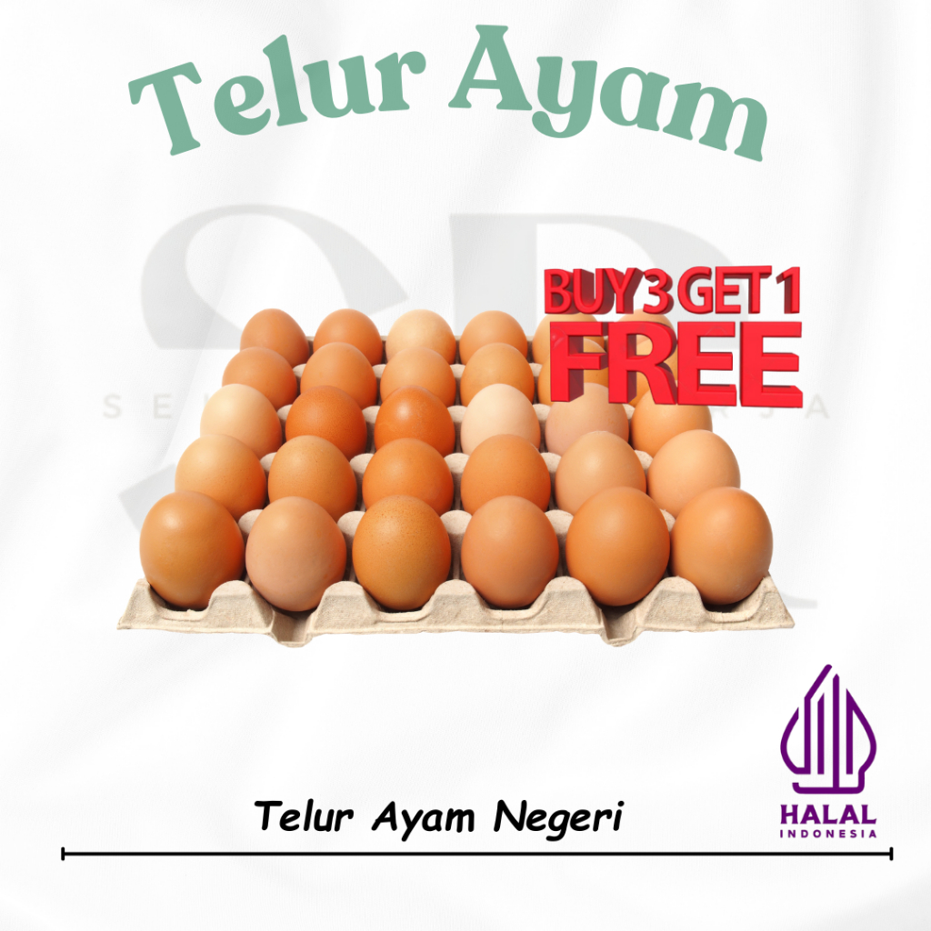 

Beli 3 Gratis 1 Tray Telur Ayam Negeri Fresh + Double Bubble Wrap