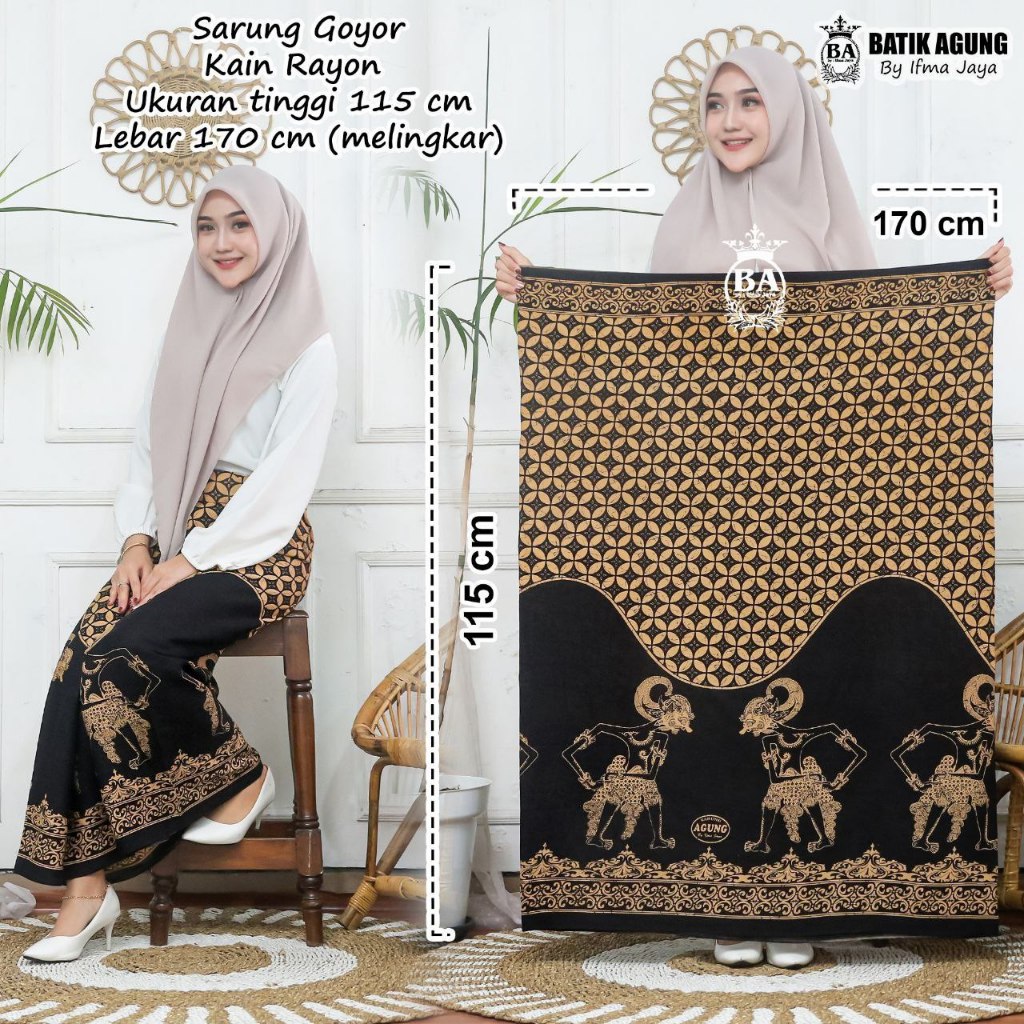 SARUNG WAYANG BIMA GUNUNGAN GLOYOR REMAJA WANITA SARUNG BATIK PEKALONGAN SANTRI PUTRI UNTUK SERAGAM