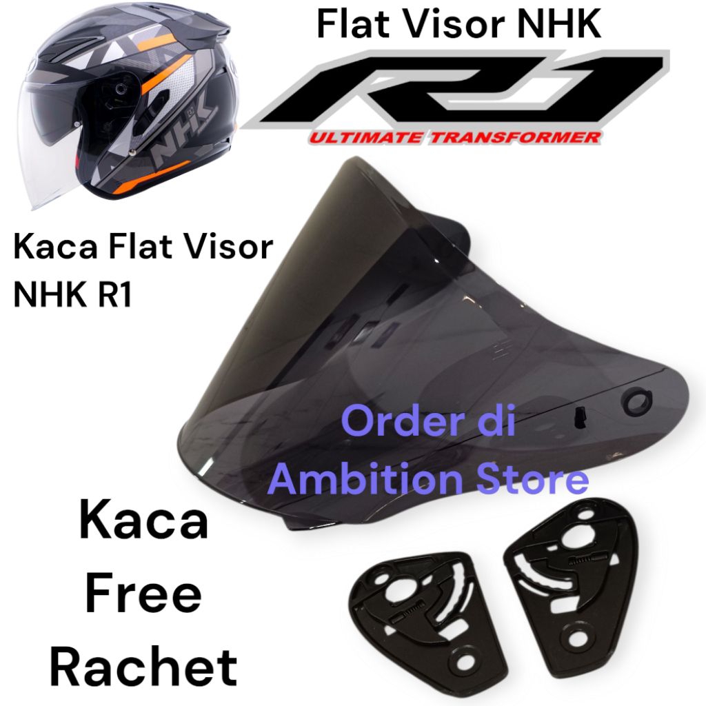 Kaca Flat Visor Helm NHK R1 Free Rachet Kaca Helm NHK R1
