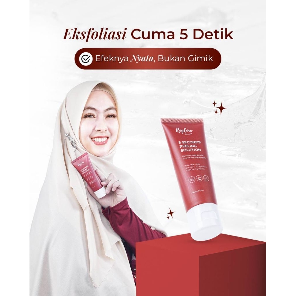 Reglow 5 second peeling solution gel eksfoliasi kulit badan dan wajah by Shindy Putri halal BPOM