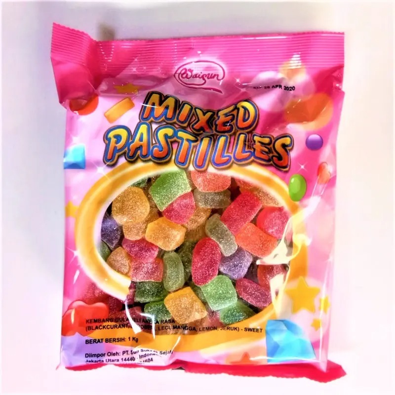 

[oddsolshop] pekanbaru/VN Jelly Waisun Mixed Pastilles Candy 1KG Permen Jeli Warna Warni HALAL