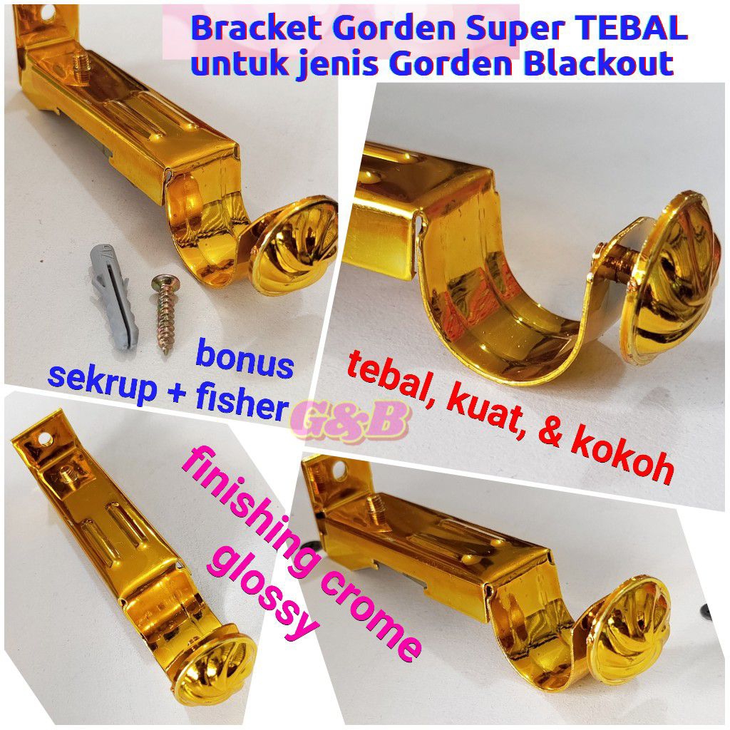 |G&B| BRACKET GORDEN PREMIUM SUPER TEBAL | Khusus Gorden Blackout Tebal & Berat |