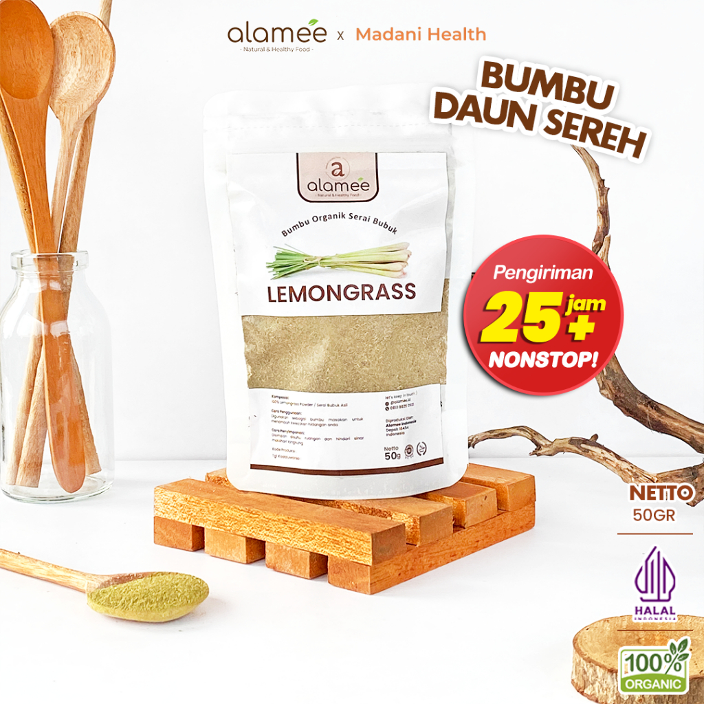 

ALAMEE Sereh Bubuk Lemongrass Seasoning Powder Bumbu Dapur Organik Serai Murni Tanpa Campuran 50g