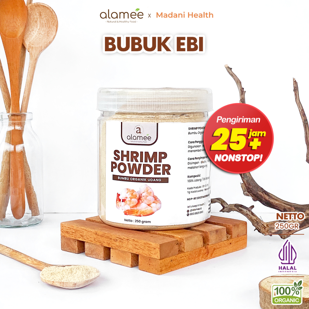 

ALAMEE Ebi Bubuk Halus Udang Bumbu Dapur Organik Shrimp Powder Toples Seasoning 250gr
