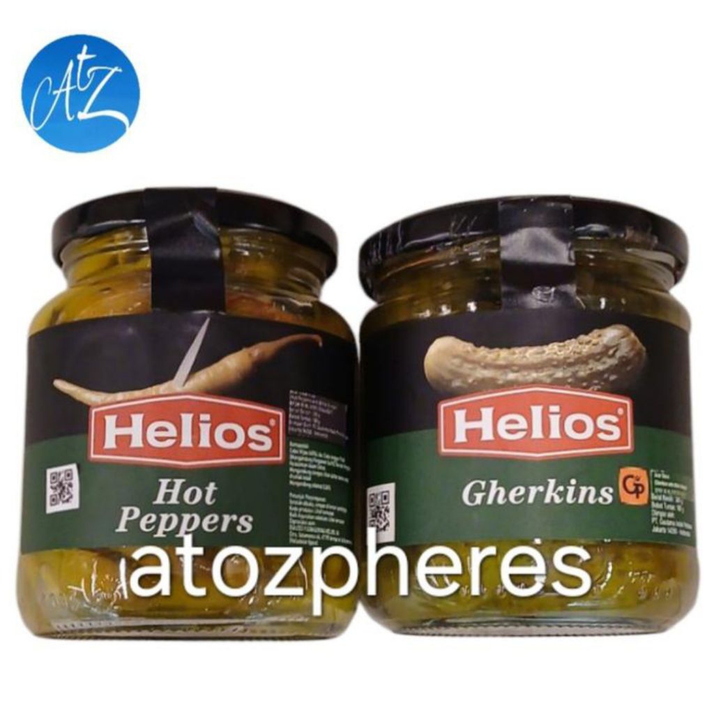

Acar timun cabe cabai hijau Helios Gherkins 345g Hot Peppers 300g Pickle Pickled with White Vinegar