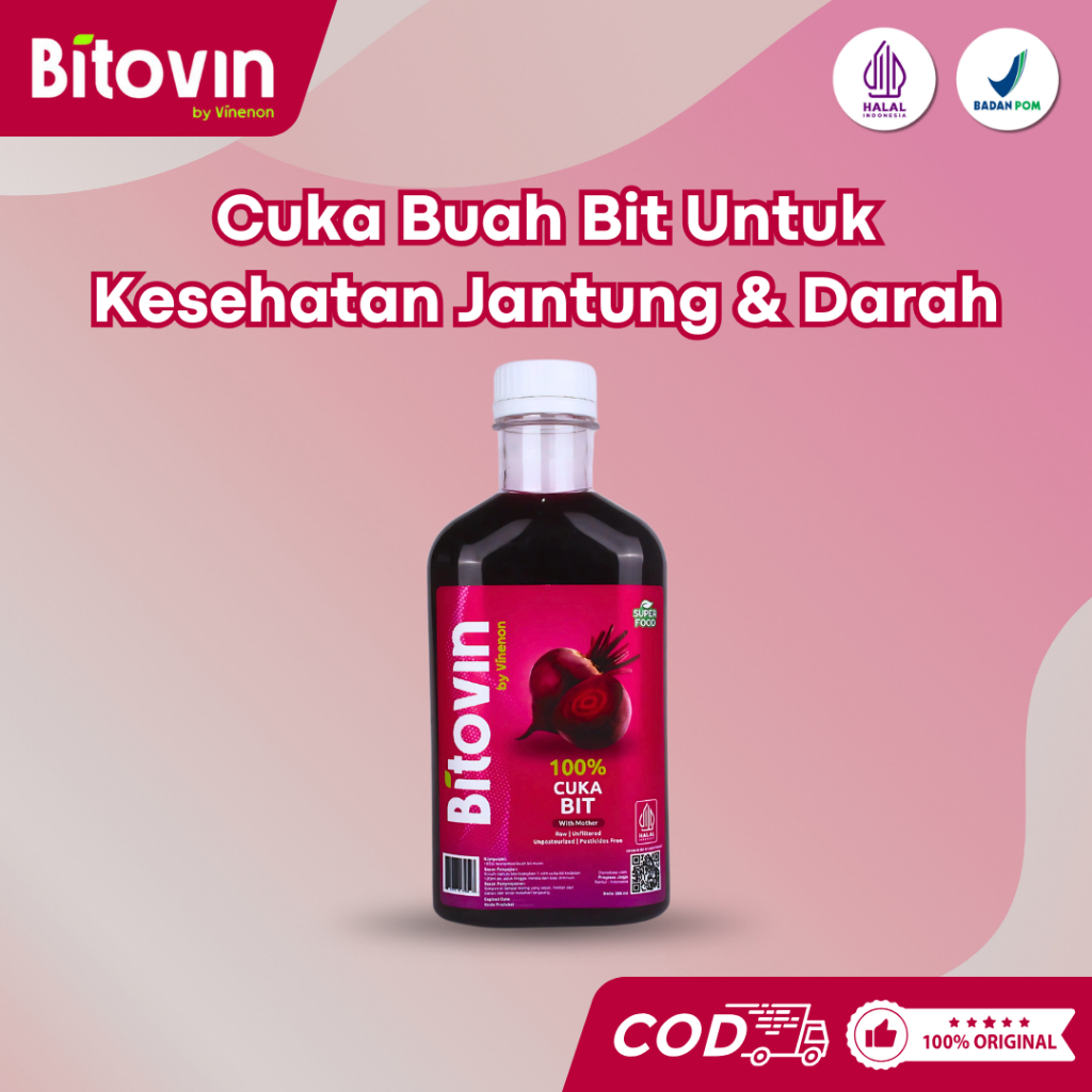 

BITOVIN Cuka Buah Bit - 100% Fermentasi Alami - Untuk Penambah Darah/Atasi Resiko Jantung/Hipertensi