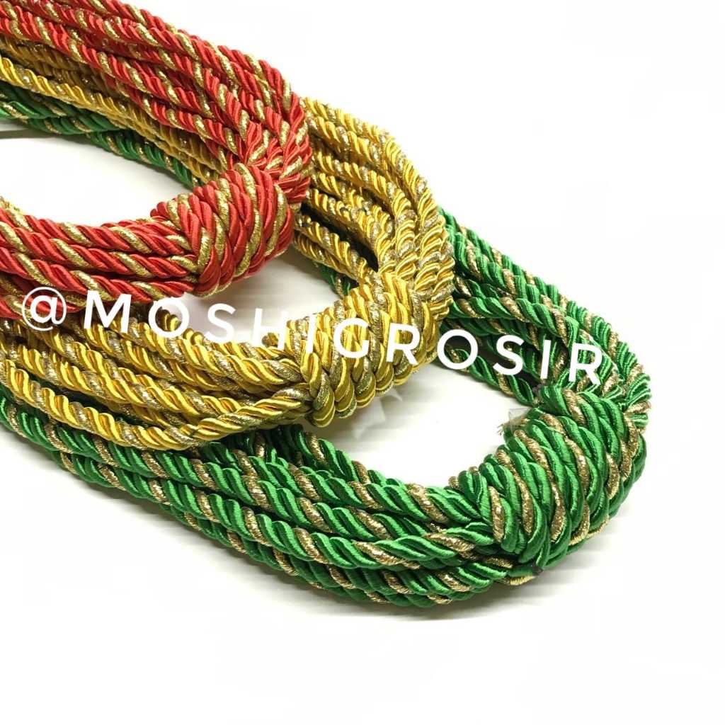 

PER 1 YARD - 5MM / TALI TAMPAR / TALI KUR TAMBANG/ TALI TAMPAR LIS GOLD / TALI TAMPAR GLITER GOLD