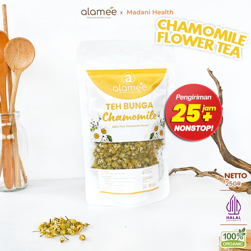 

ALAMEE Chamomile Tea Teh Bunga Camomile Flower Bunga Kamomile Dried Flower Organik Siap Minum 25gr