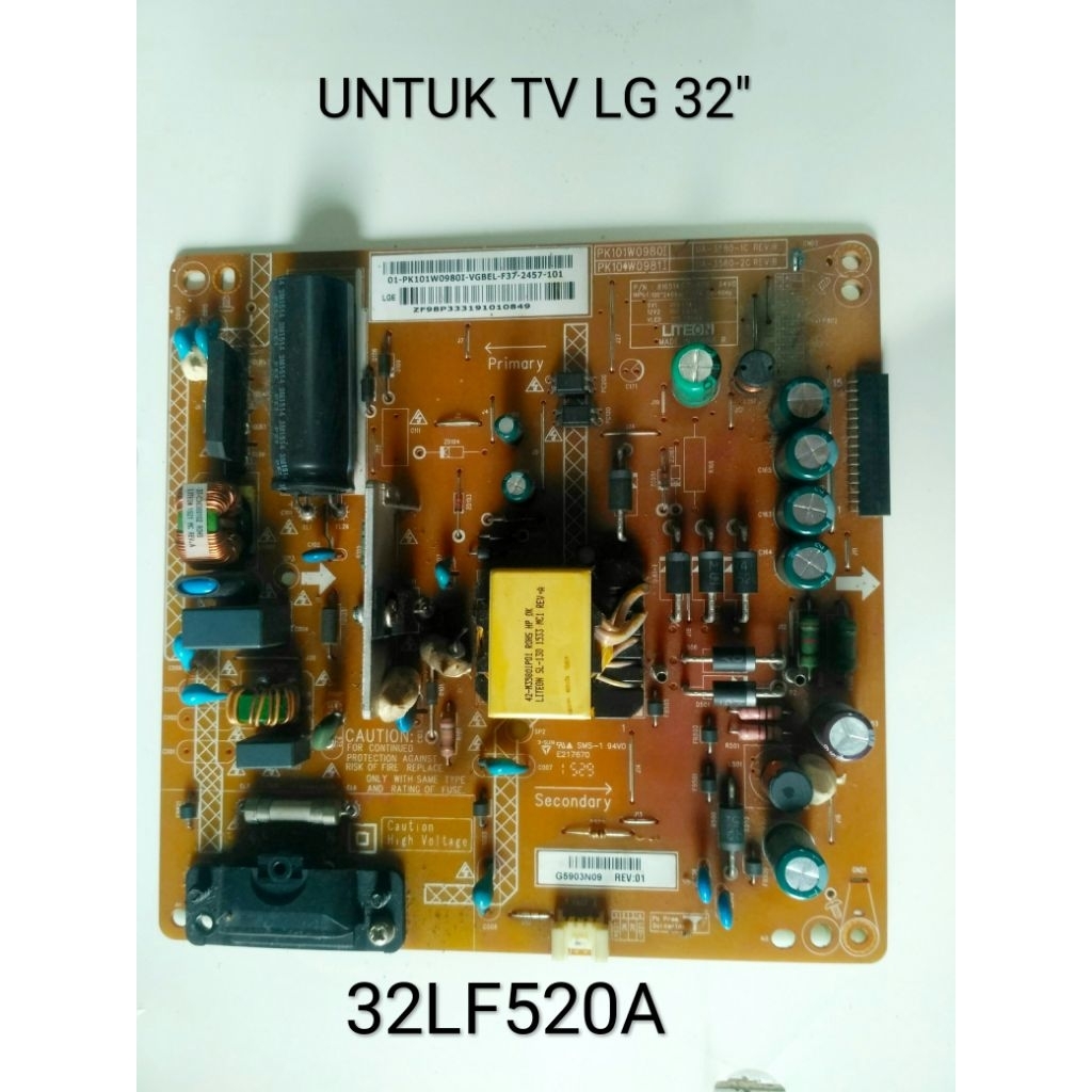 mesin tv LG power supply.32LF520A ,normal second