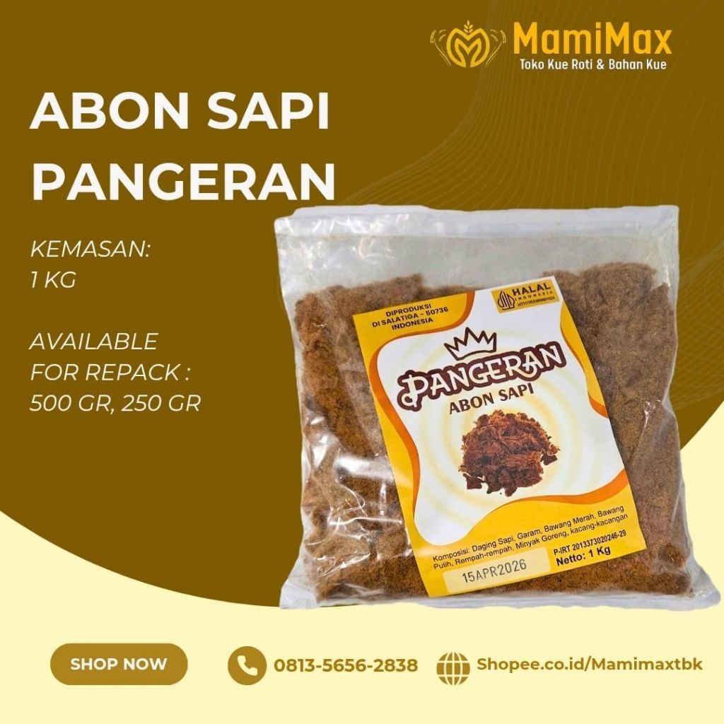 

ABON SAPI PANGERAN 1KG, 500 GRAM, 250 GRAM