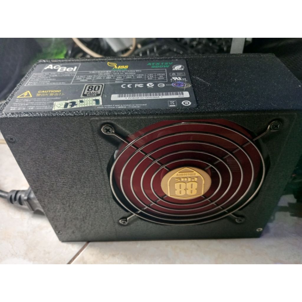 Power Supply Unit PSU PC Komputer merk AcBell 900 watt 80 plus 80+ silver (di atas bronze) modular.