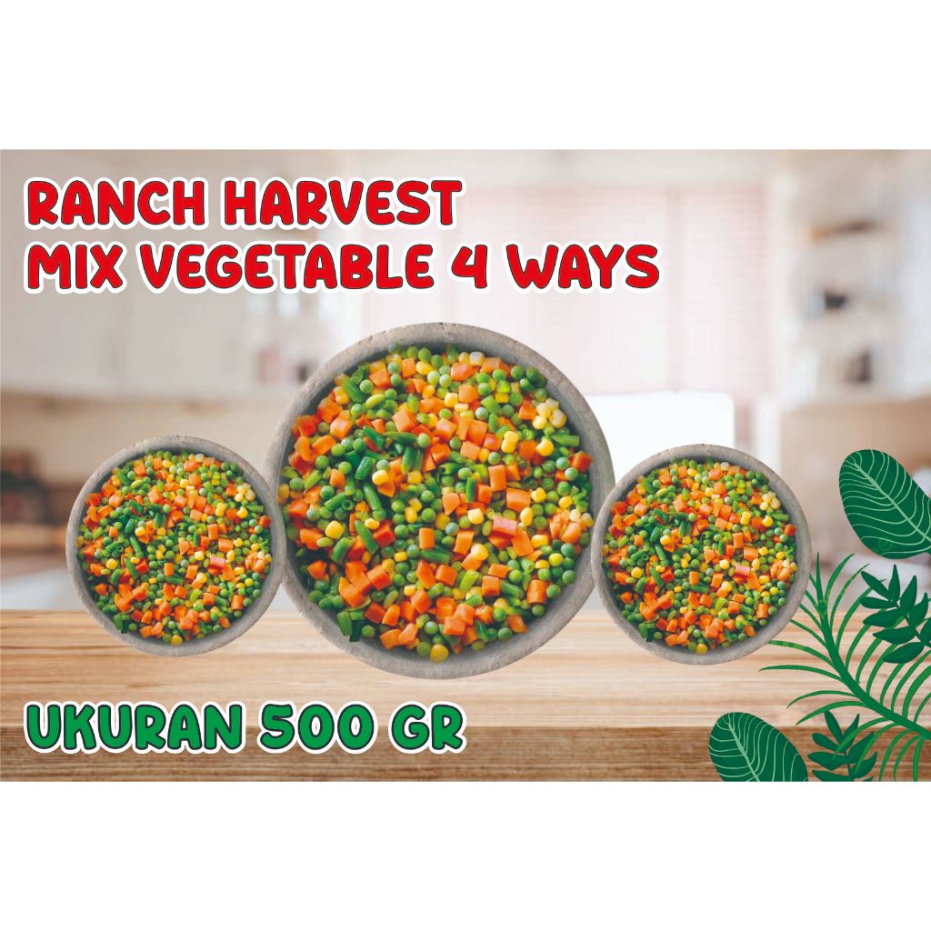 

Ranch Harvest Mix Vegetable 4 Ways 500 Gr / Mix Vege Frozen / Sayuran Beku