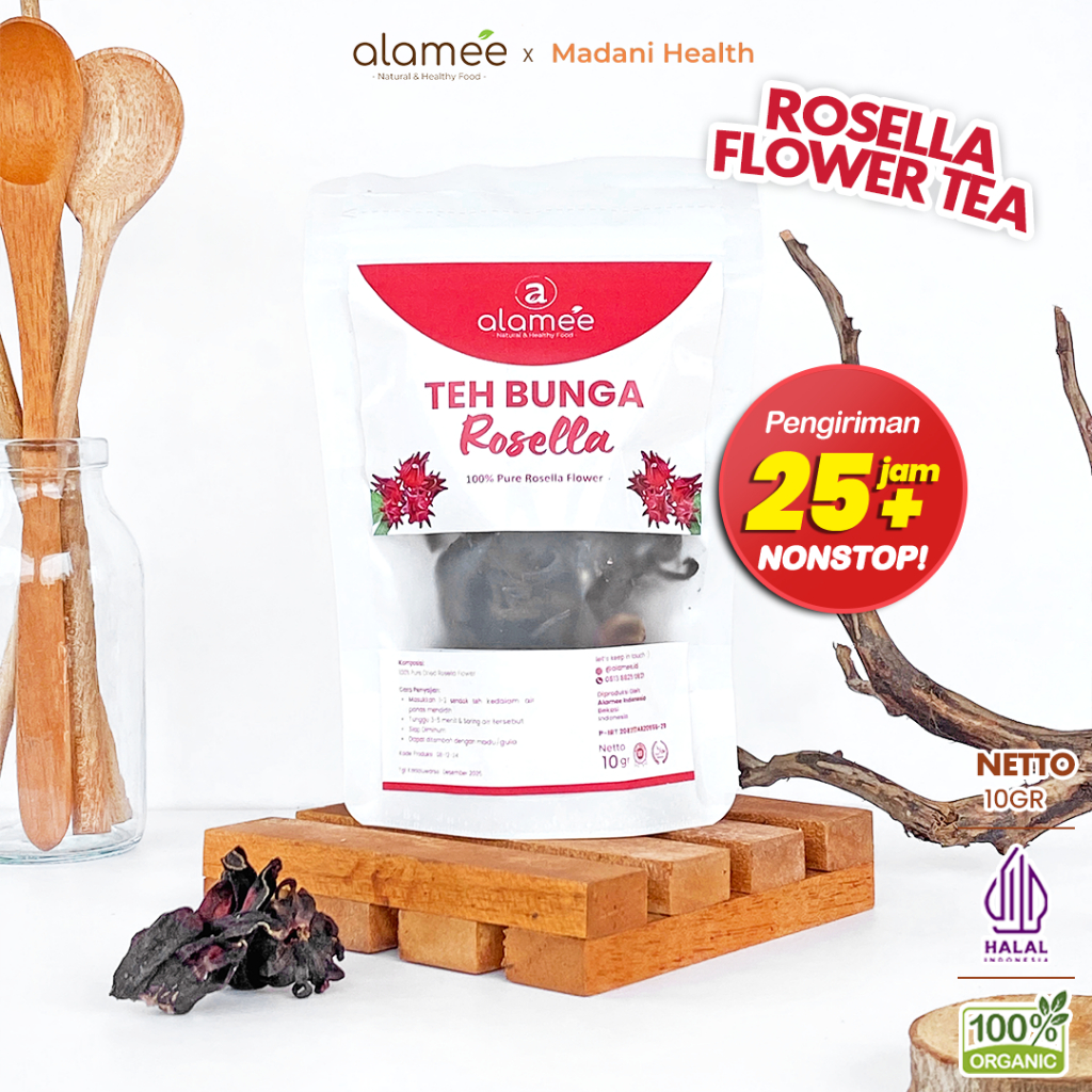 

ALAMEE Teh Bunga Rosella Tea Siap Saji Seduh Sehat Organic Organik Herbal Alami Teh Seduh Siap Minum 10