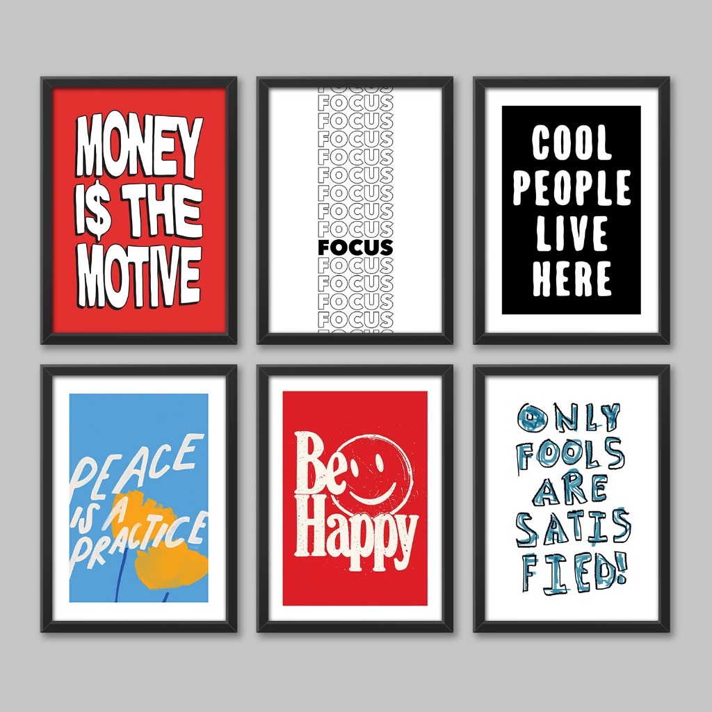 Poster Dinding Frame Bingkai / Typography Quotes 2