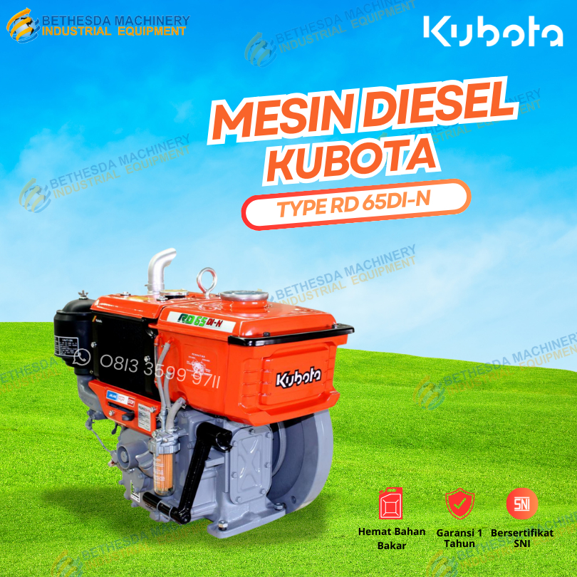 Mesin Penggerak Diesel Kubota RD 65 DI-N 6.5Hp / 6,5Pk Solar Radiator