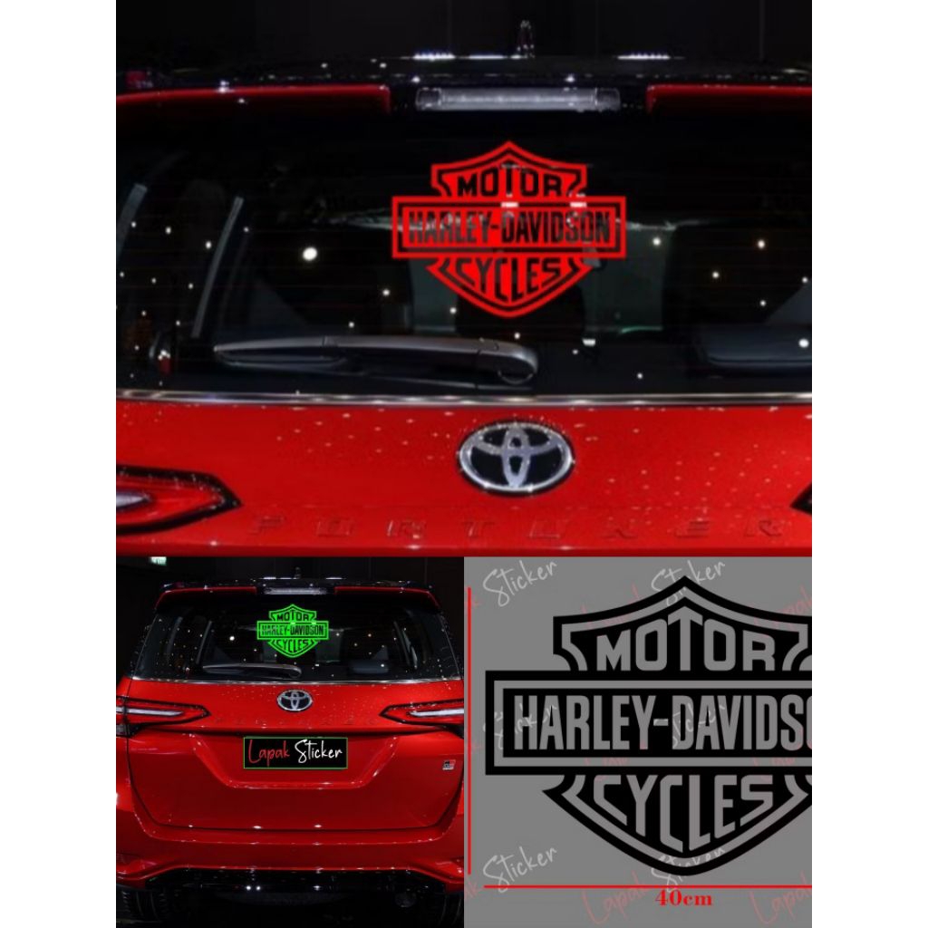 stiker cutting harley davidson untuk kaca mobil belakang | stiker kaca mobil keren