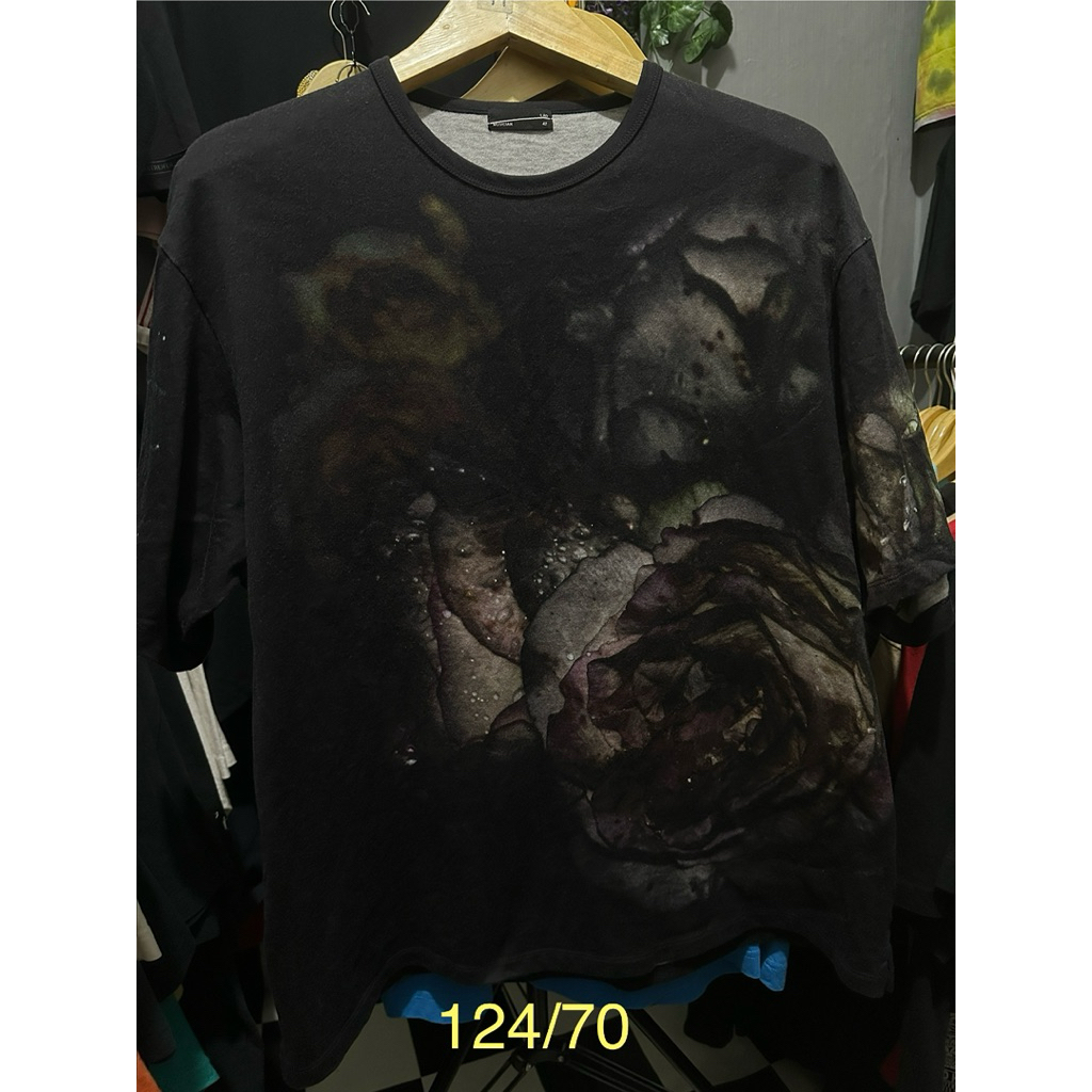 (70x61cm tanpa ditarik) kaos oversized streetwear brand jepang LAD MUSICIAN RAIN FLOWER JAPANESE BRA