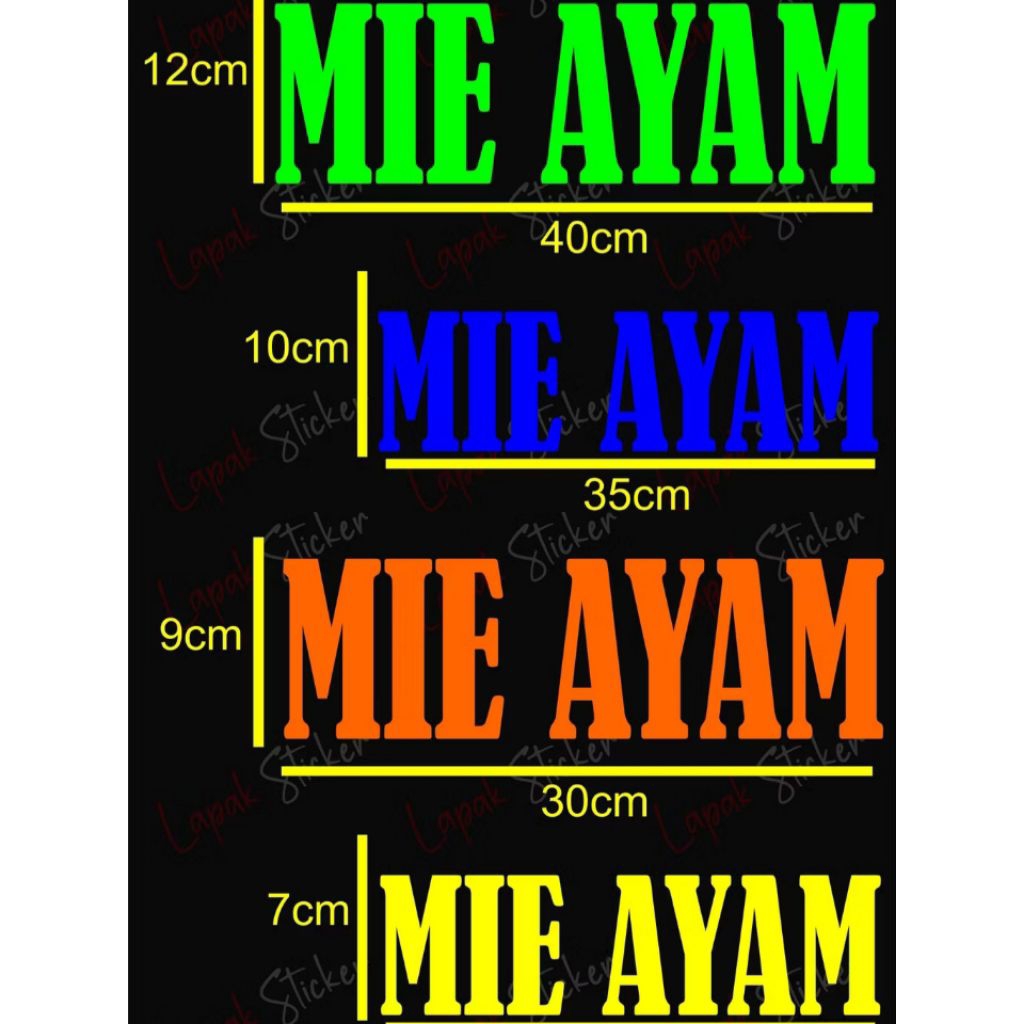 

Tulisan/merek mie ayam cutting sticker mie ayam gerobak dan etalase