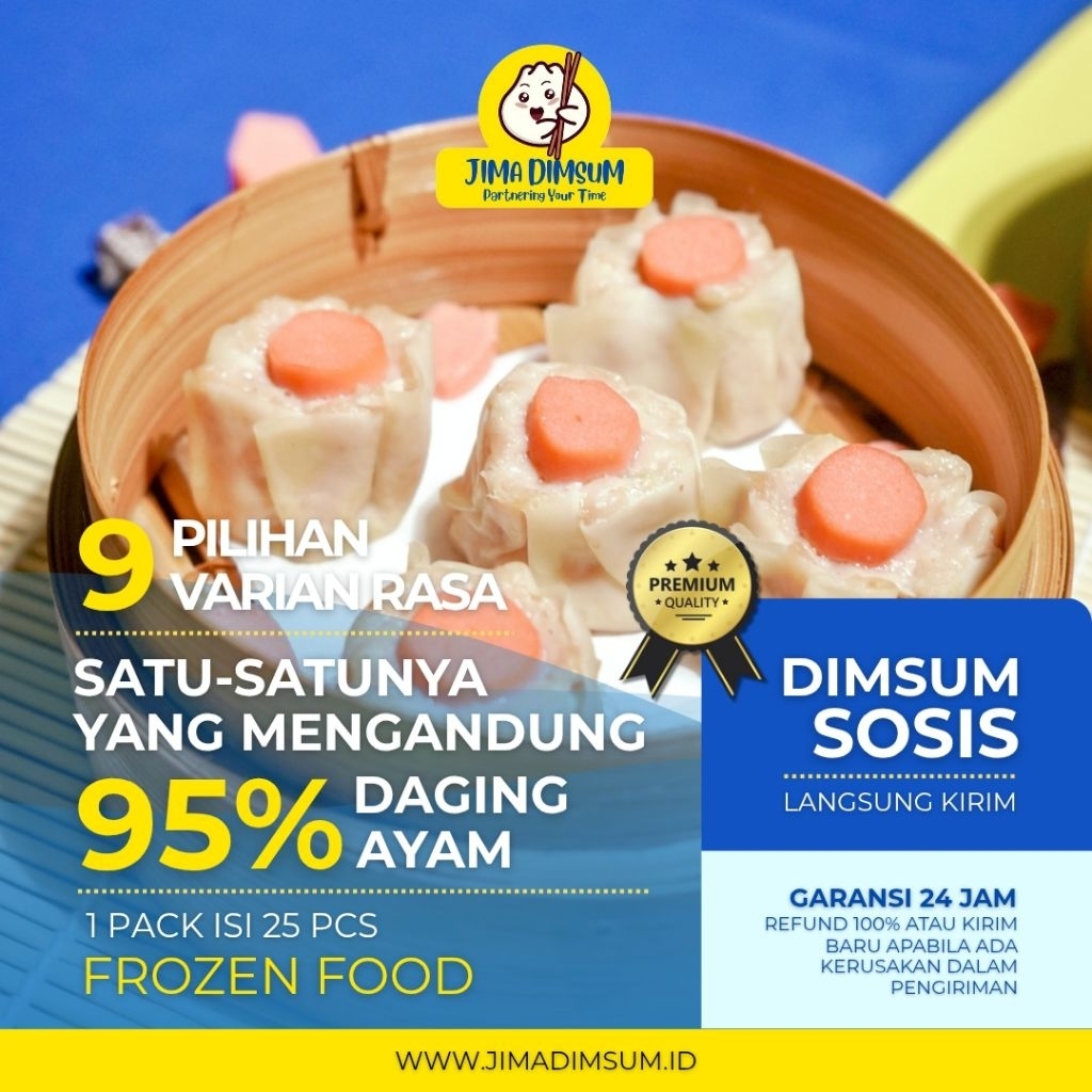 

Jima Dimsum Sosis Frozen Food 1 pack isi 25 & 15 pcs Halal Premium