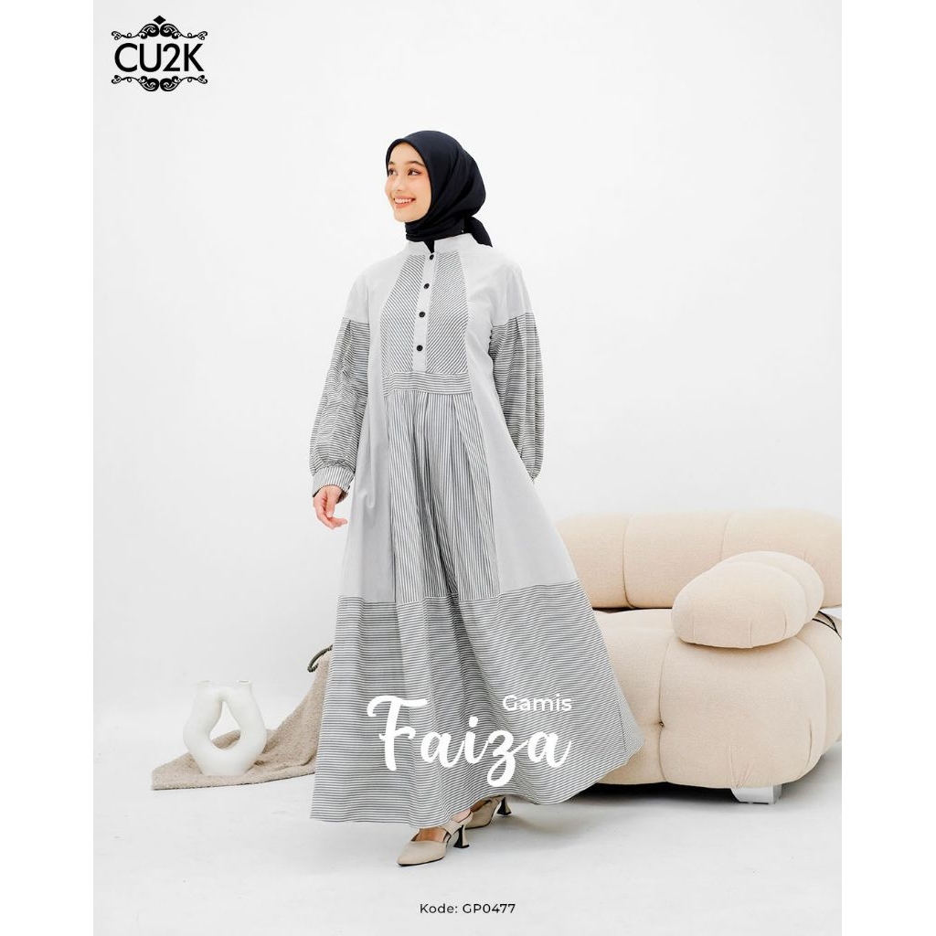 Gamis Cu2k Faiza Katun Premium Import Super Tebal Halus Dan Elegan Gamis Cu2k Original