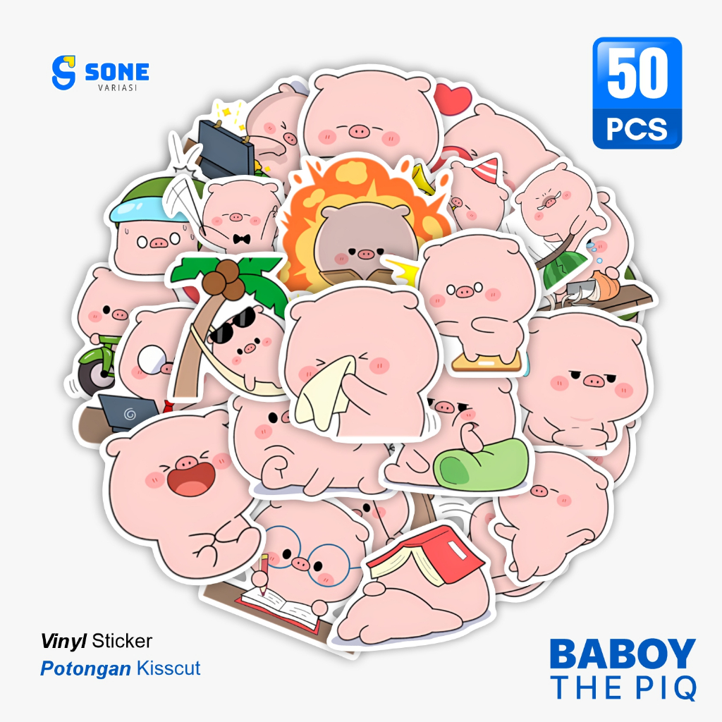 

Sticker Pack BABOY THE PIQ / Stiker Kartun Animasi Paper Vinyl Deco Buku Jurnal Tumbler Laptop Aesthetic