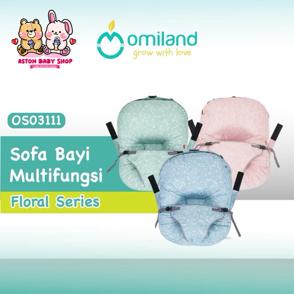 Omiland Sofa bayi Multifungsi + Bantal Dot Floral Series - Omiland Sofa Bayi