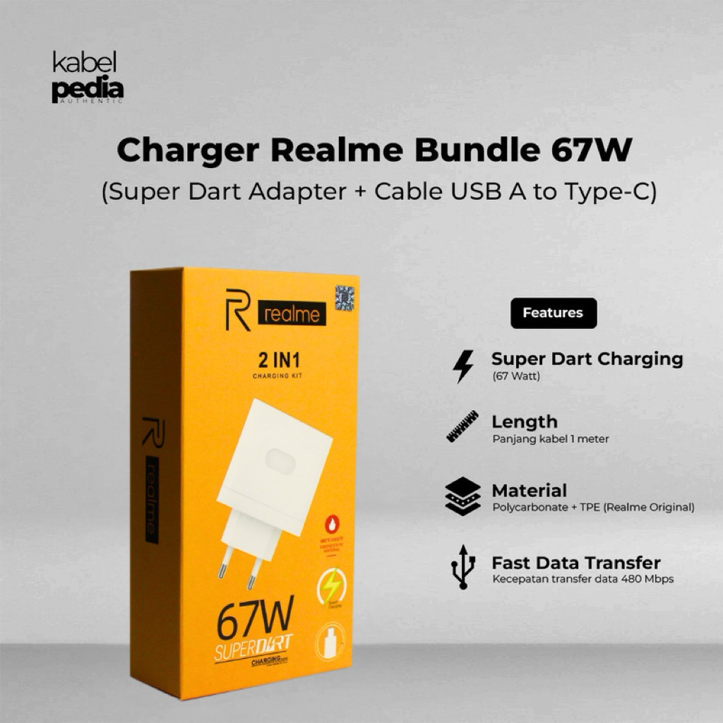 Charger Realme 67 watt Type C | Superdart Fast Charging