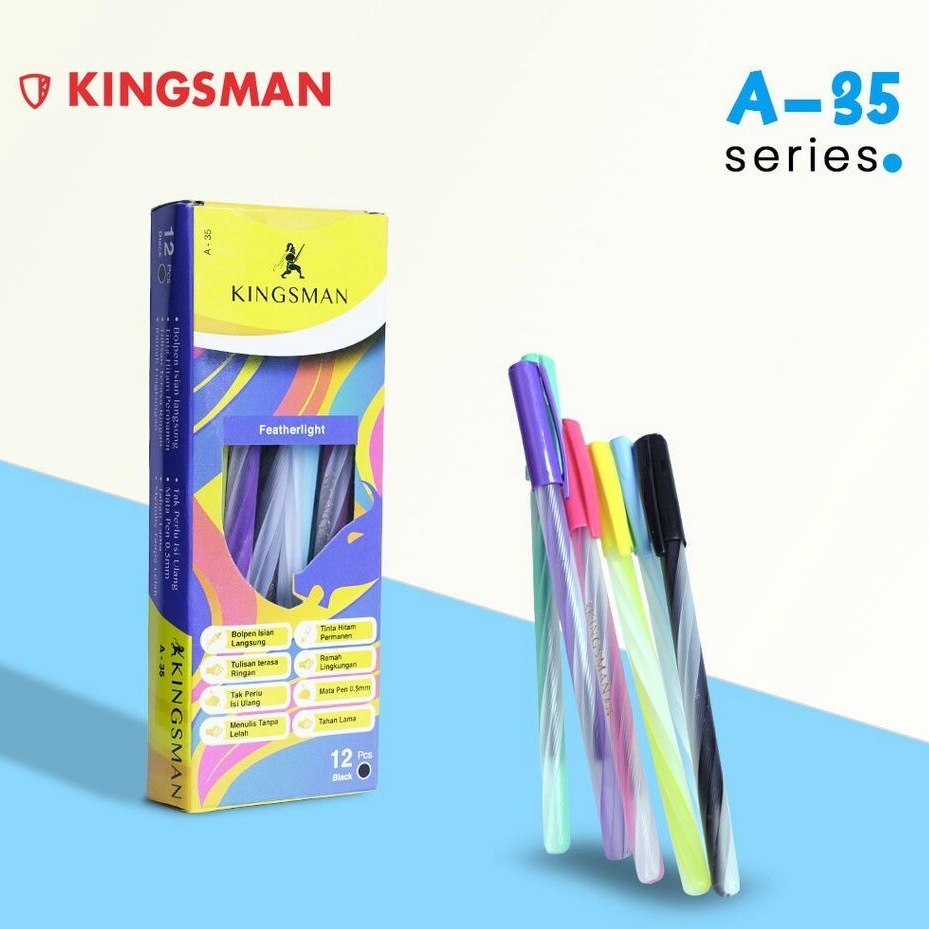 

Bolpoin Pen A-35 KINGSMAN Per Lusin ( ISI 12 PCS )