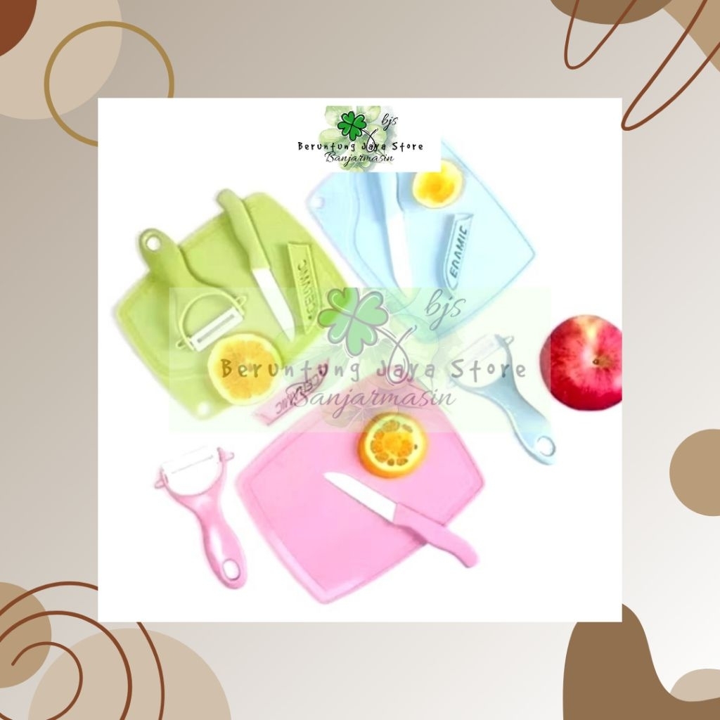 BJS - PISAU SET STAINLESS 3 IN 1 TALENAN SET MURAH