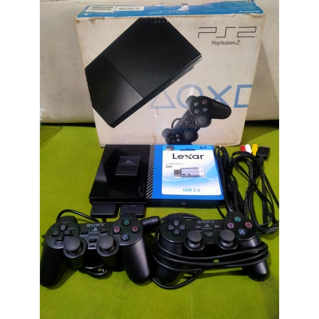 PS2 Slim Full Game + 2 Stick | Flashdisk 64GB | Second Normal Murah