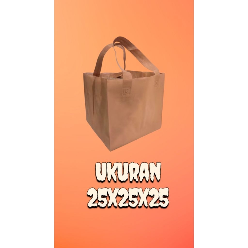 

Tas Spunbond Kotak Kue 25x25x25 / Goodie Bag Polos