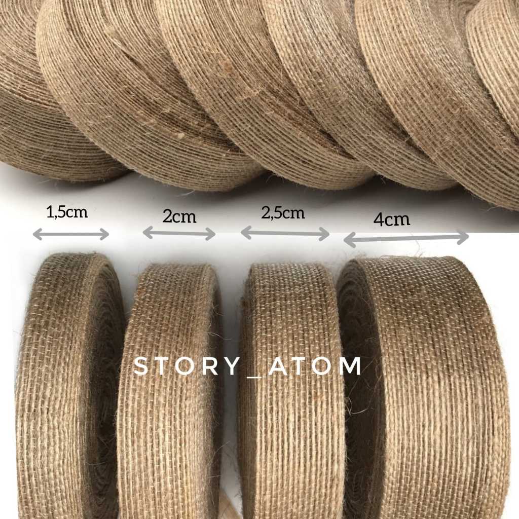 

25 YARD - PITA GONI COKLAT - PUTIH / YUTE/ BURLAP / HESSIAN / BAHAN DEKOR