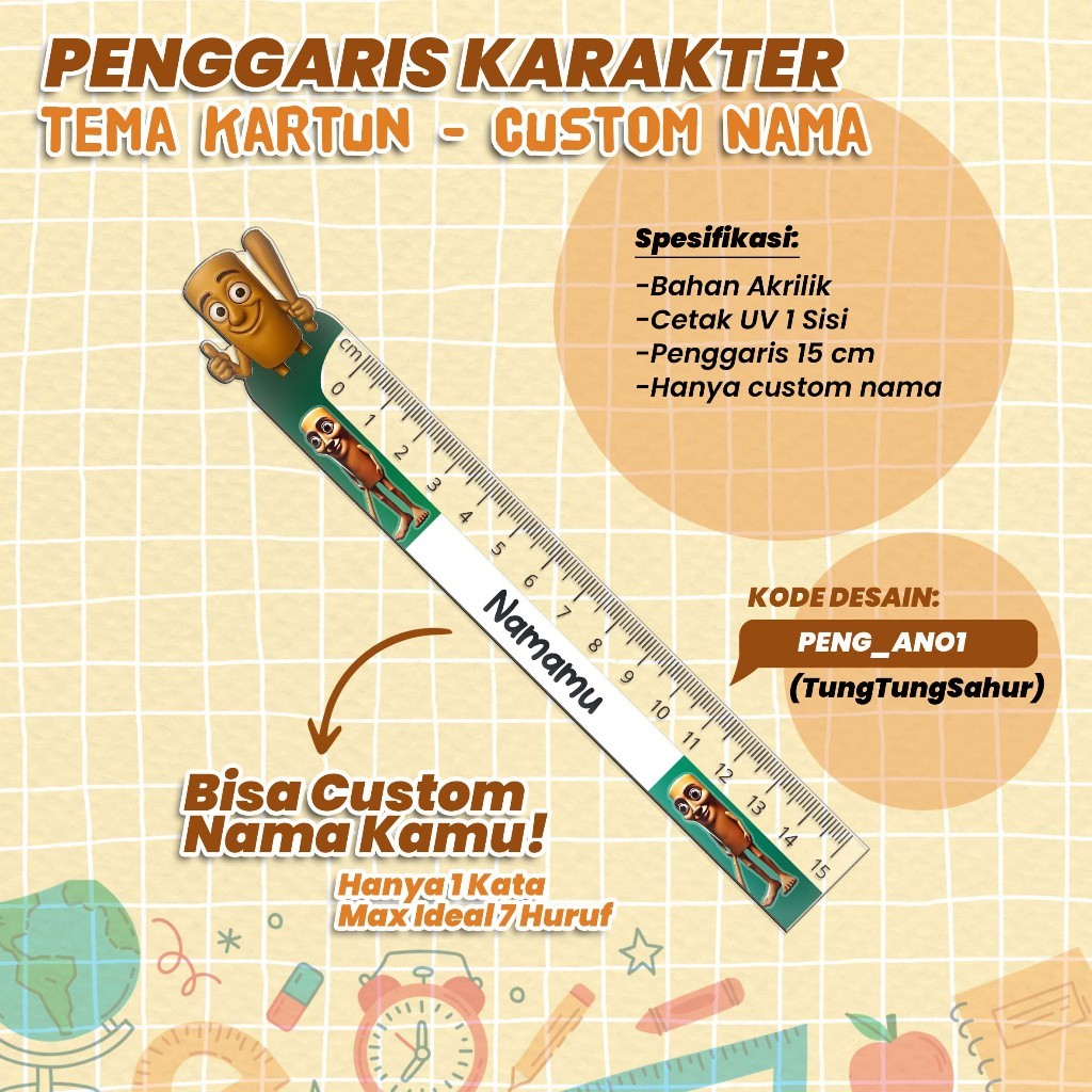 

Penggaris Akrilik Custom KARAKTER ANOMALI kode PENG_ANO - Penggaris Panjang 15 cm - BISA CUSTOM NAMA