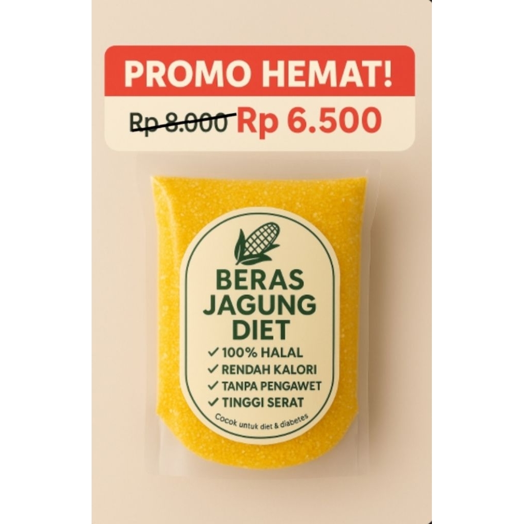 

Beras Jagung Instan Diet & Diabetes – 500g (Non GMO, Rendah Gula)