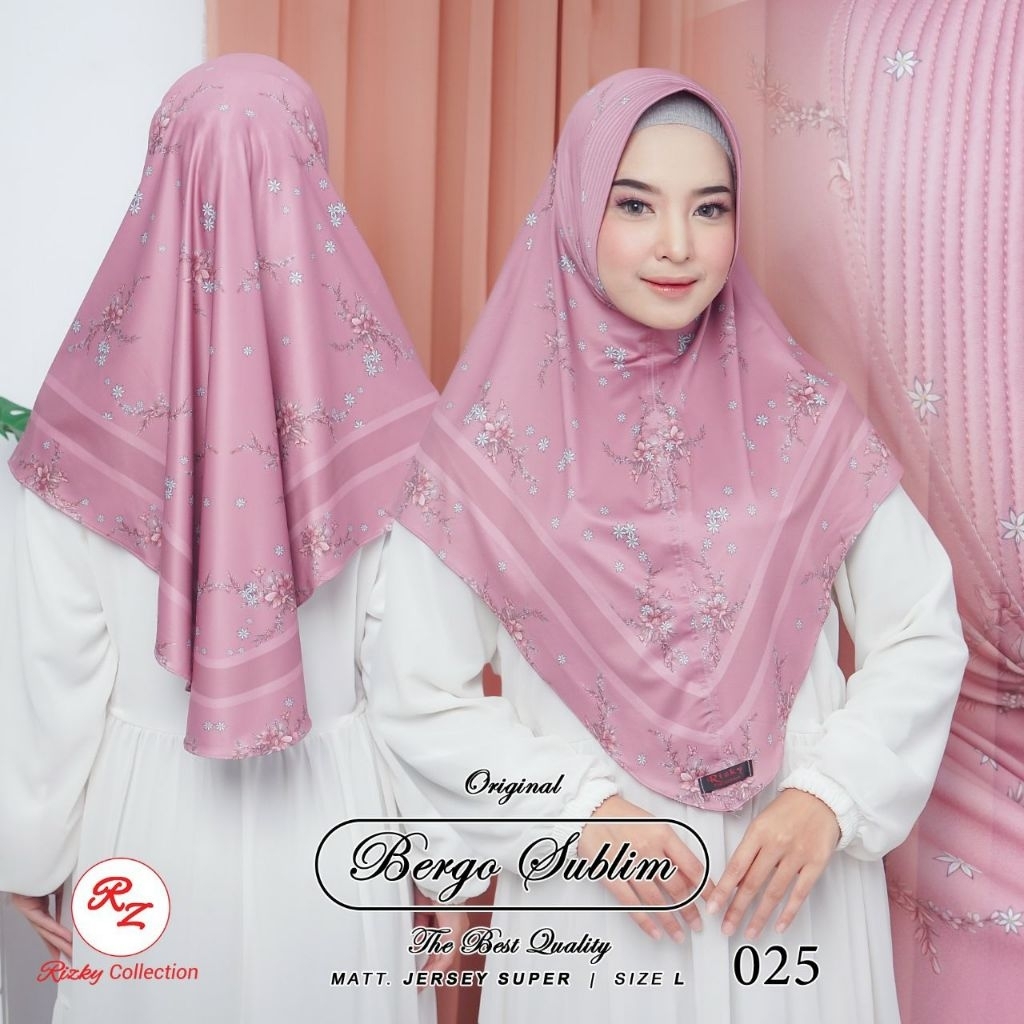 JILBAB INSTAN SUBLIM PRINTING 025 JERSEY by RIZKY COLLECTION
