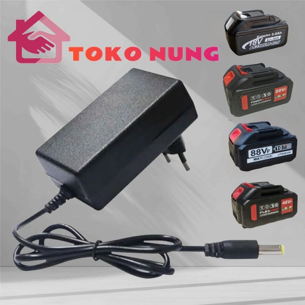 CHARGER BOR IMPACT WRENCH JLD APR KAMOLEE 18V 20V 21V 48V 88V 99V CASAN BOR BATERAI IMPACT WRENCH UN