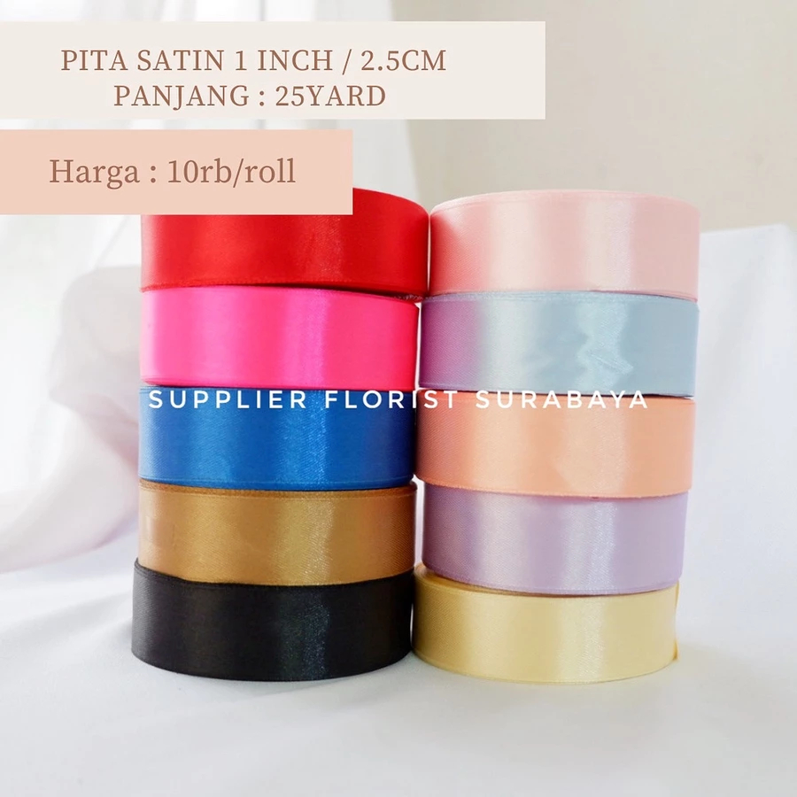 

Pita Metalik Pita Satin 2.5cm Ecer Per Meter