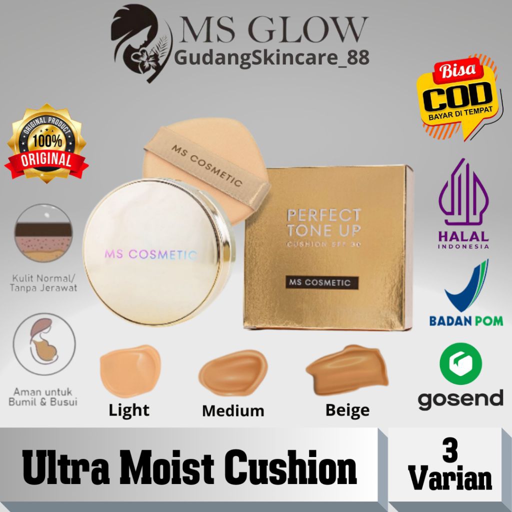 Cushion Ms Glow Original Ultra Moist Bedak Ms Glow Cushion