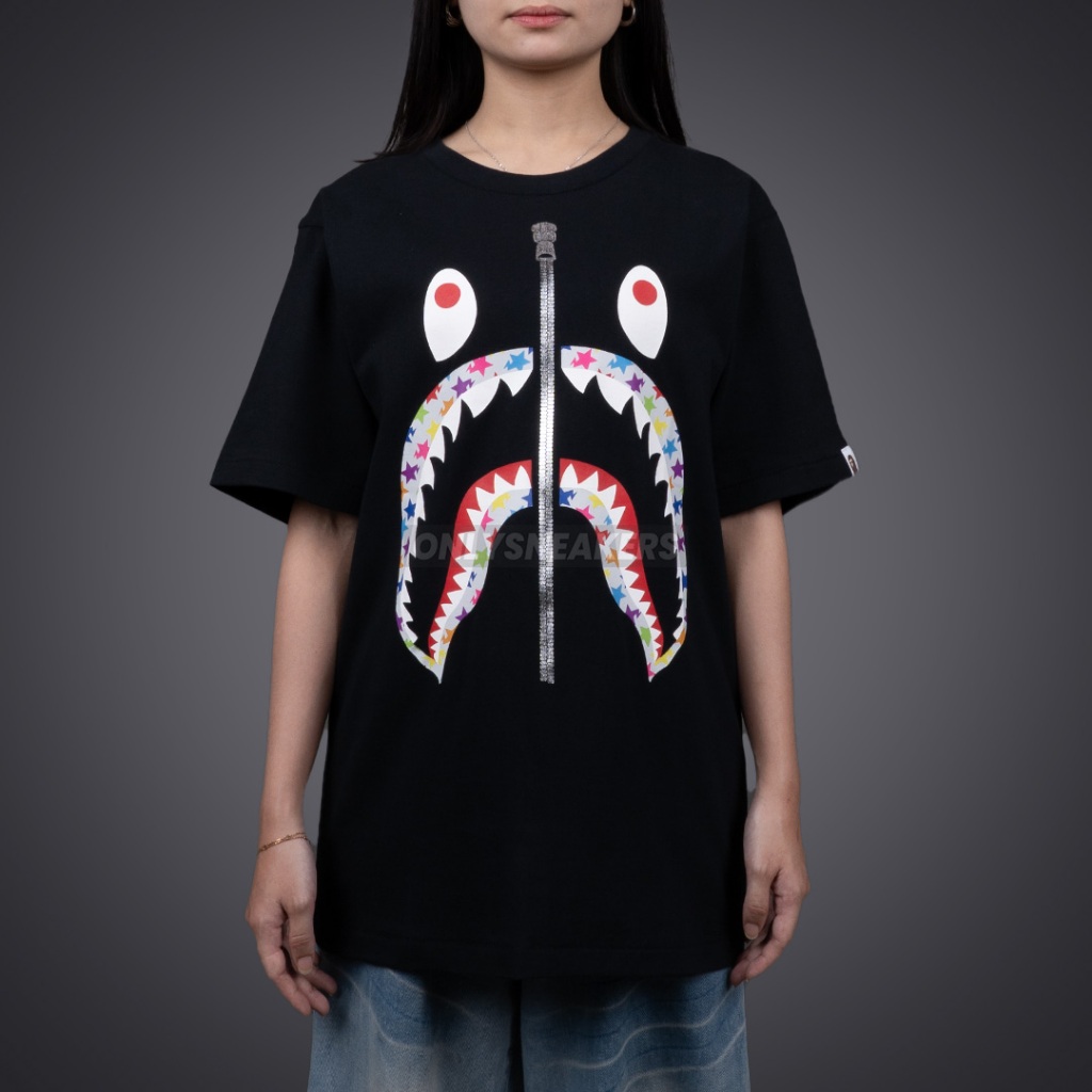 BAPE BAPESTA RAINBOW CHECK BLACK TEE
