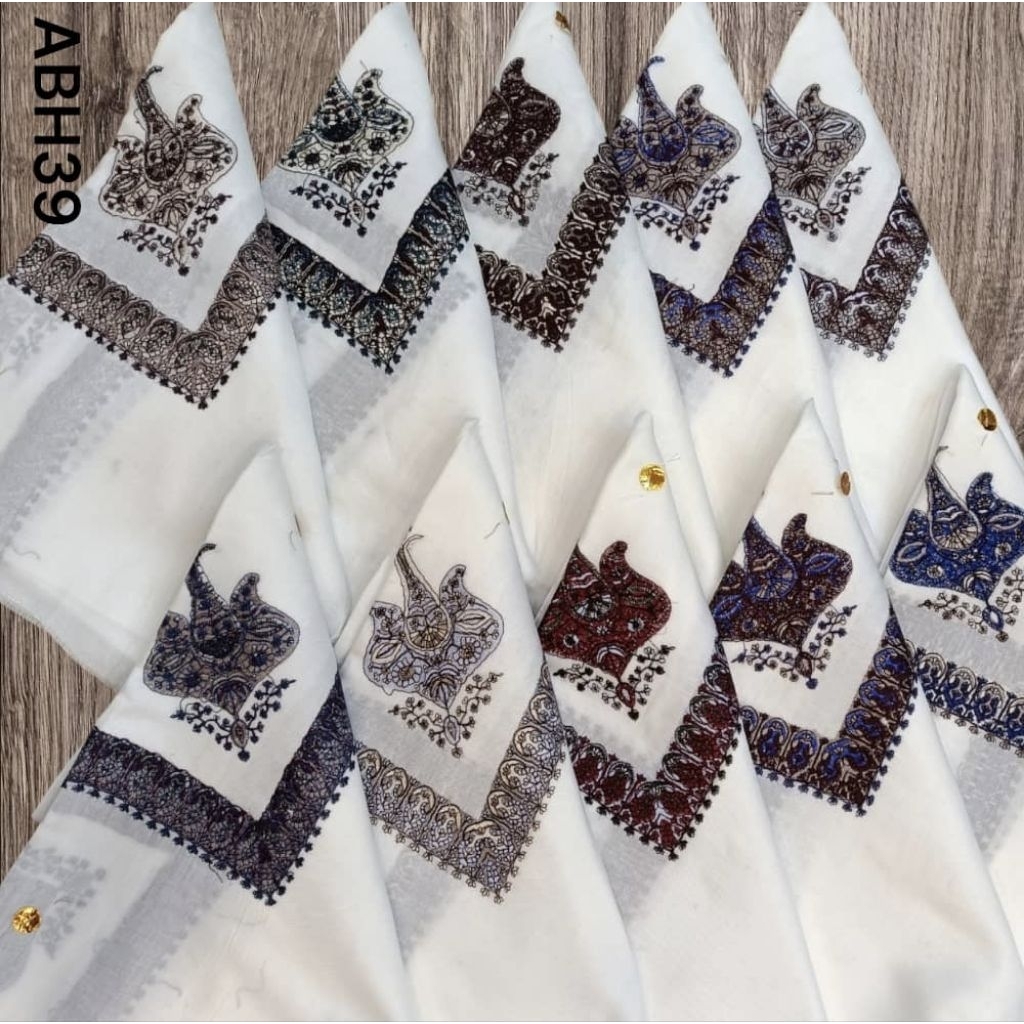 B Qutroh Yamani Bordir | Imamah Hijazi Premium | Gobanah Bordir Yaman