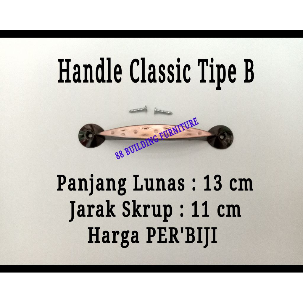 HANDLE HANDEL HENDEL CLASSIC BINTIK RINTIK Warna COKLAT Tipe B Panjang 13 cm / TARIKAN GAGANG PEGANG