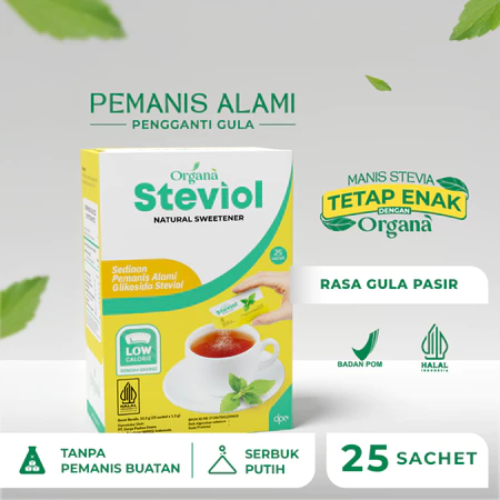 

(Box isi 25) Organa Steviol Natural Sweetener Pengganti Gula Stevia Pemanis EXP 2027 Aman untuk Diabetes, Diet