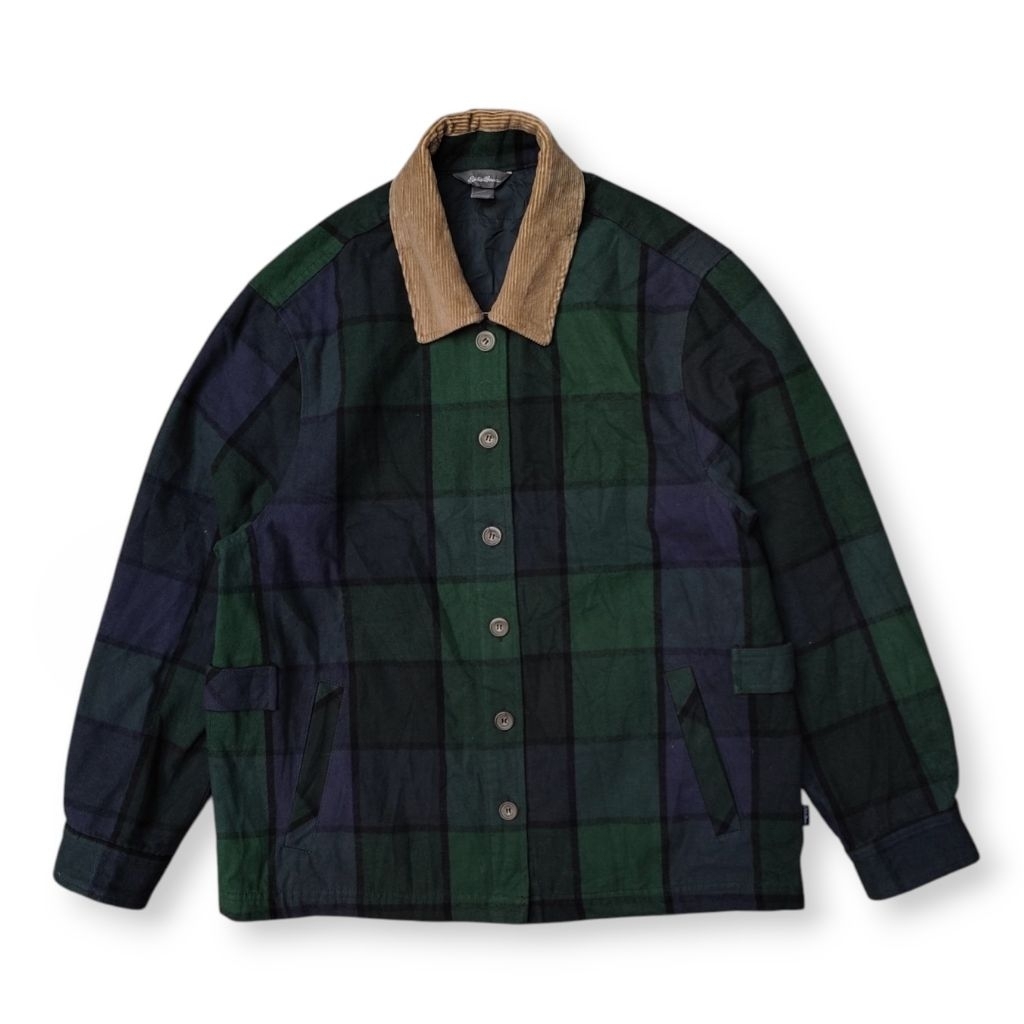 Eddie Bauer Corduroy Collar Plaid Jacket / Work Jacket
