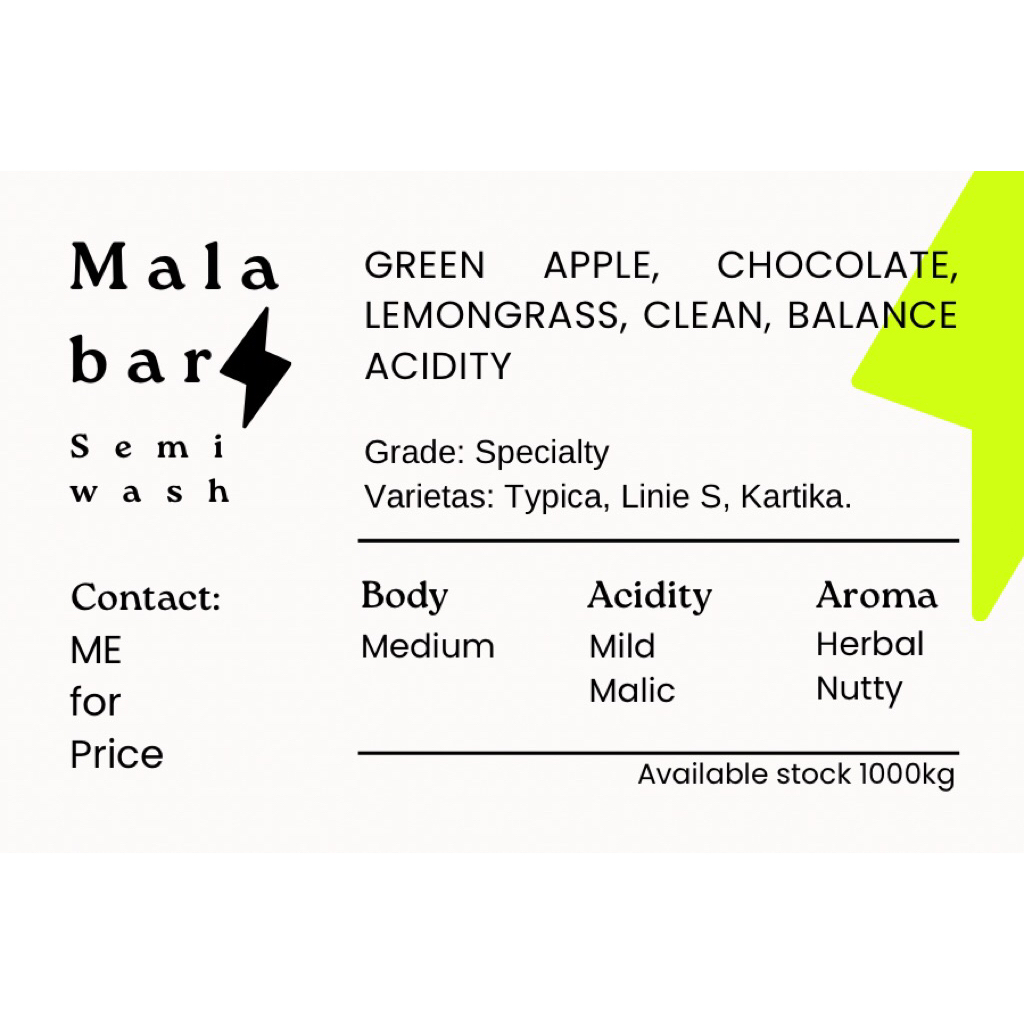 

HARGA 8KG. MALABAR JABAR. SEMIWASH. GREEN COFFEE BEAN. (DM Sebelum order)