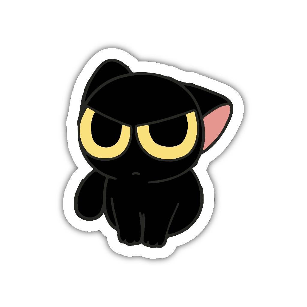 

ZV172 sticker kucing karakter kartun anime aesthetic, stiker vinyl satuan