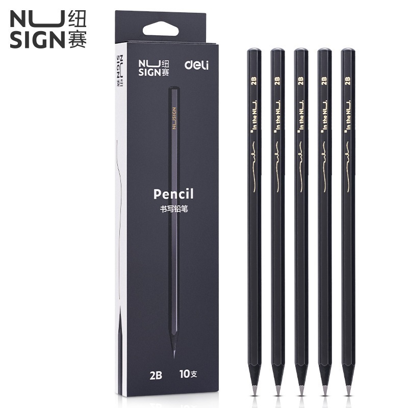 

Pensil 2B Deli NuSign 1 Kotak (Isi 10Pcs)– Kayu Hitam | Pensil Tulis Heksagonal