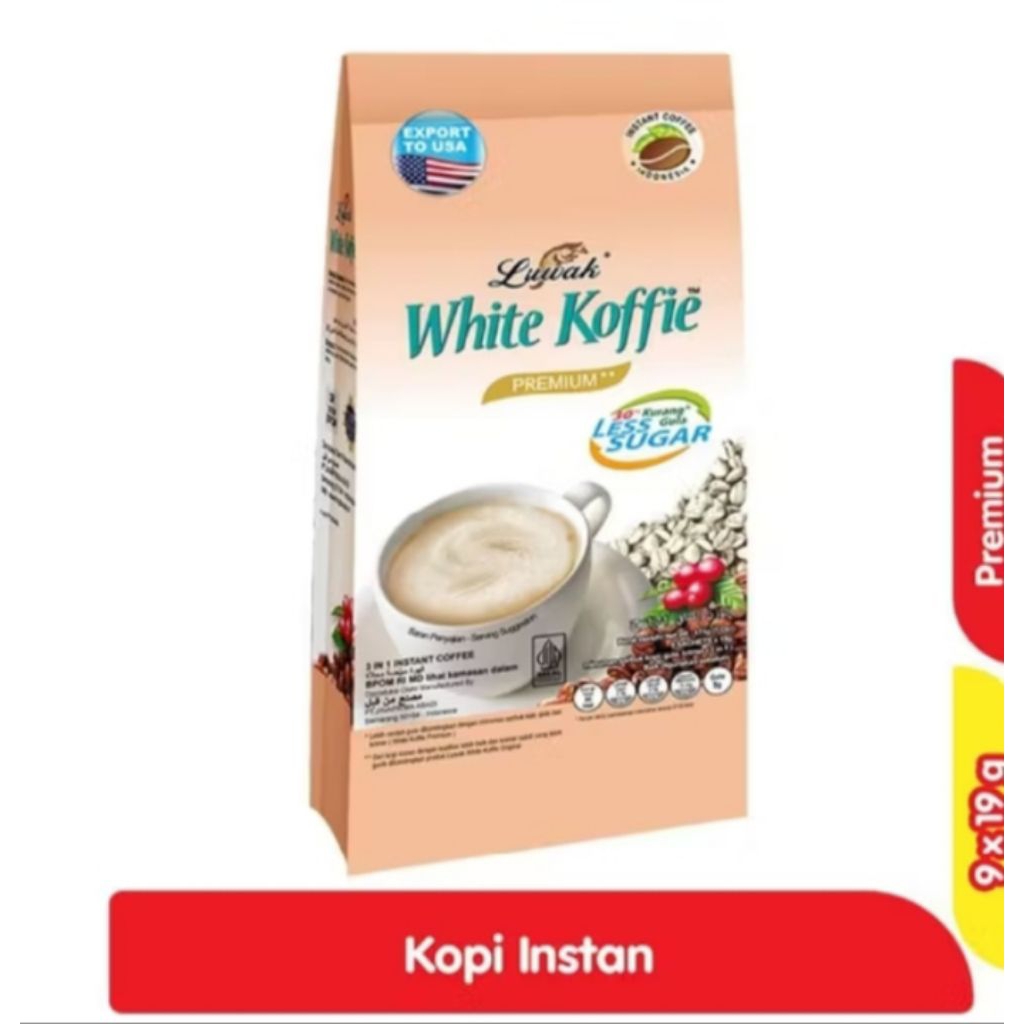 

Luwak White Koffie Premium Less Sugar 9 s